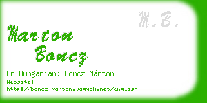 marton boncz business card